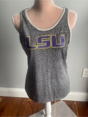 ⭐️⭐️ Gray LSU Graphic Tank Top with Purple & Gold Logo